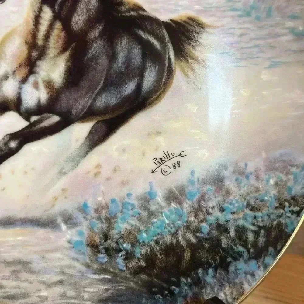 “Mustang” Collector Plate by Perillo | Artaffects | Country Western Horse Art - Picture 2 of 6
